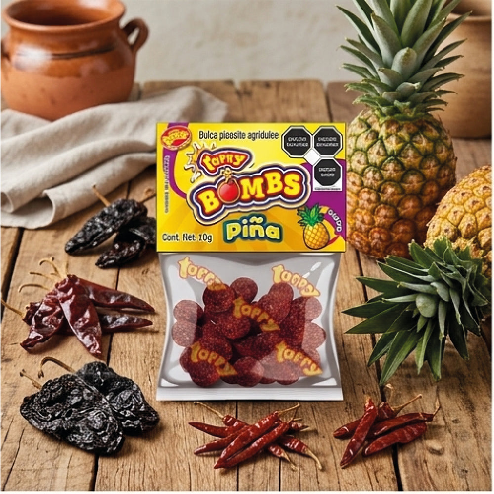 Tarry Bombs Piña 4 Packs 280gr Bolitas Dulce Enchilado