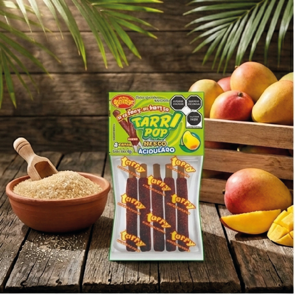 Tarry Pop Banderilla Mango Acidulado 3pack Total 15pz 180gr