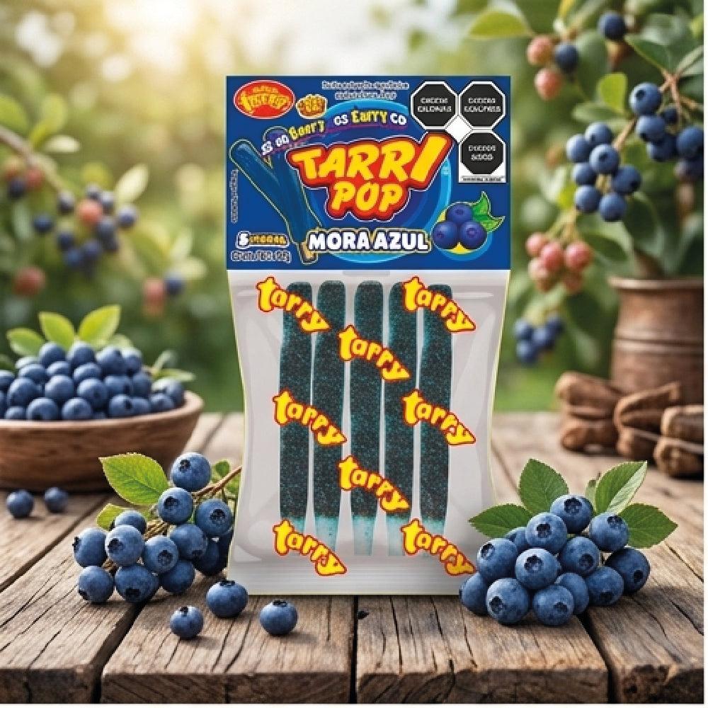 Tarry Pop Banderilla Mora Azul 3 Pack Total 15pz 180gr
