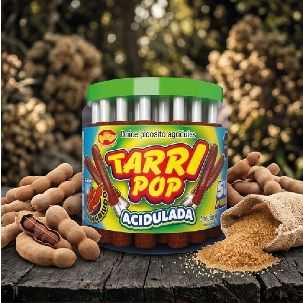 Tarrypop Vitrolero Banderilla Tamarindo Acidulado 50pz 540gr