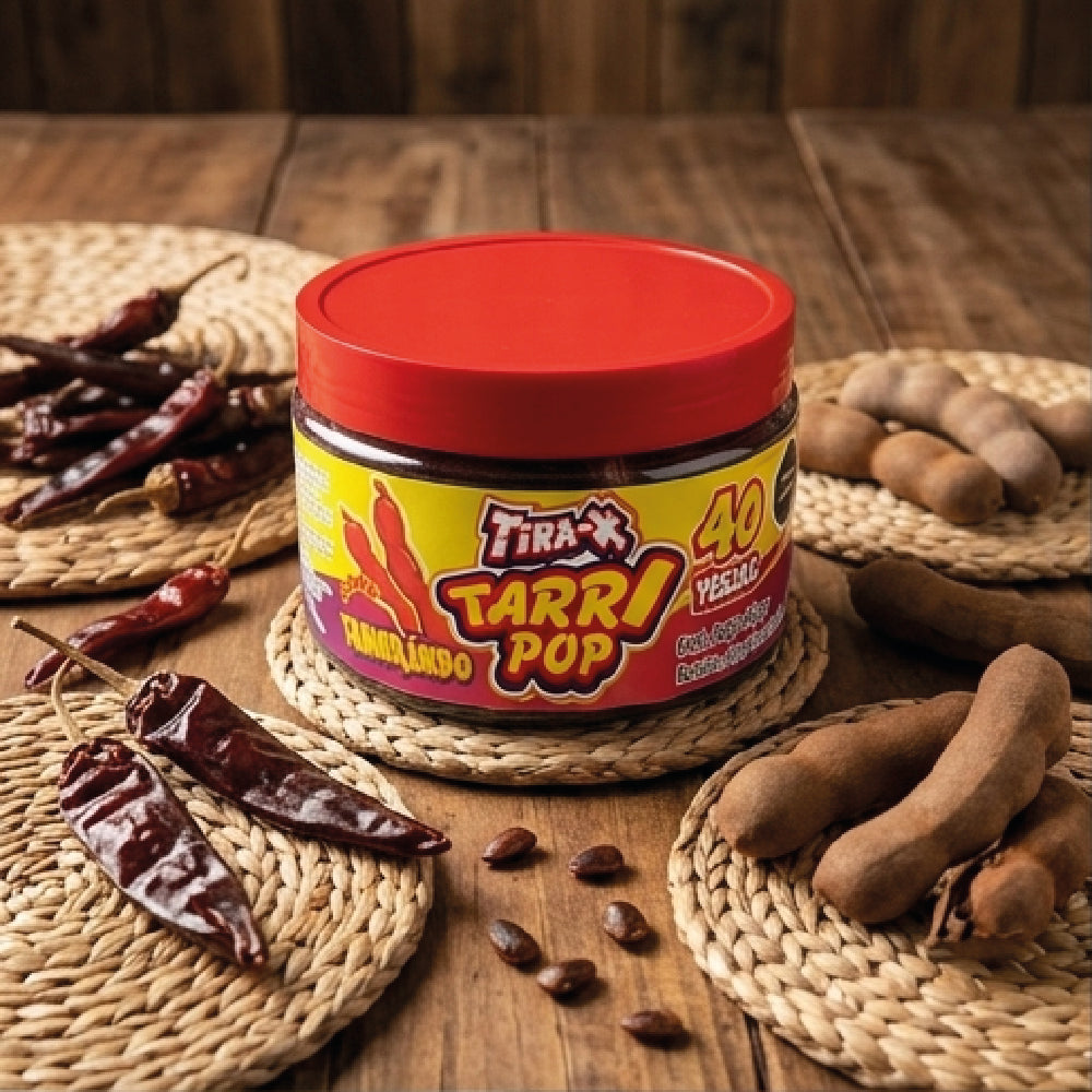 Vitrolero Tira-x Tarrypop Tamarindo Chile 400gr 40pz