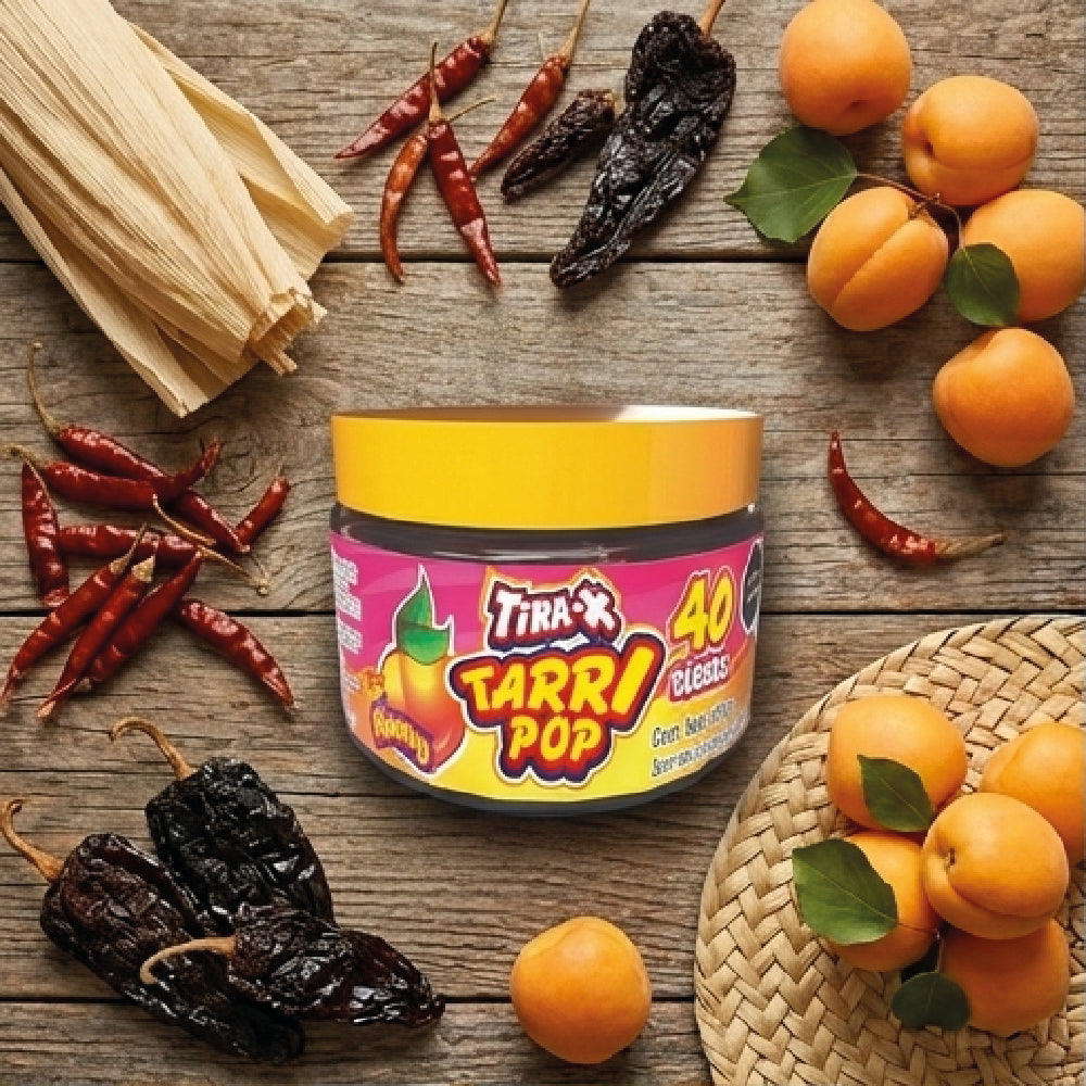 Vitrolero Tira-x Tarrypop Chamoy Chile 400gr 40pz