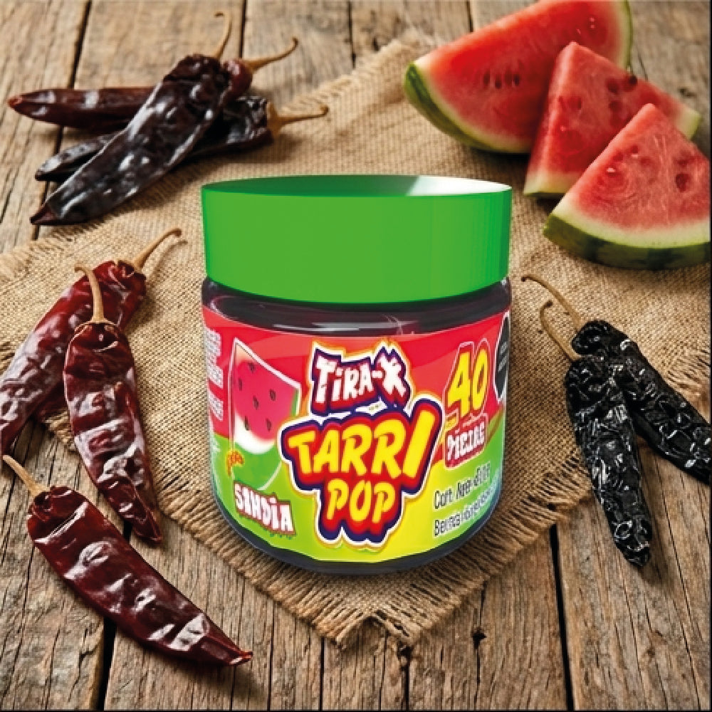 Vitrolero Tira-x Tarrypop Sandía Chile 400gr 40pz