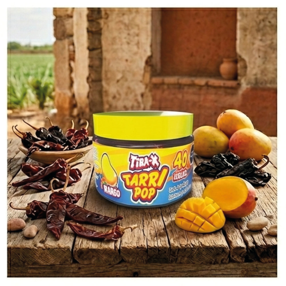 Vitrolero Tira-x Tarrypop Piña Chile 400gr 40pz
